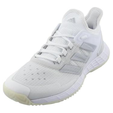 Imagem de adidas Tênis feminino Adizero Ubersonic 4.1, Branco/Prata Metálico/Cinza Um, 5