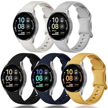 Imagem de Pulseira 5 Pacote para Samsung Galaxy Watch 7 6 5 4 FE 40mm 44mm / Watch 6/4 Classic 47mm 43mm 46mm 42mm e Watch 5 Pro 45mm, pulseira esportiva silicone à prova d'água para homens e mulheres