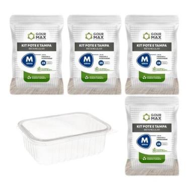 Imagem de Pote Descartavel 500ml 96un Empilhavel BPA Free C/ Vedacao Marmita Fit