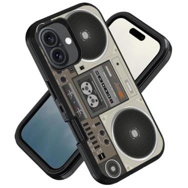 Imagem de ZXHSBROK Projetada para capa de telefone 17, capa protetora de 3 camadas à prova de choque para telefone 17 (2025) de 6,3 polegadas, rádio retrô