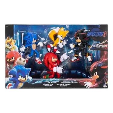 Imagem de Sonic Filme 3 Pack Luxo C/ 4 Bonecos Articulados 14 Cm - Tails, Knuckl
