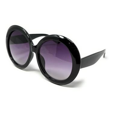 Imagem de Óculos de sol redondos grandes para mulheres, vintage, moderno, moderno, armação grande, Preto dégradé, 75mm