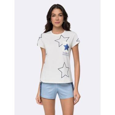 Imagem de Pijama Manga Curto Memórias de Verão - Veggi, Marfim, P, Feminino