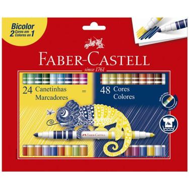 Imagem de Caneta hidr bicolor 150624N 2 em 1 c/ 48 cores Faber-Castell