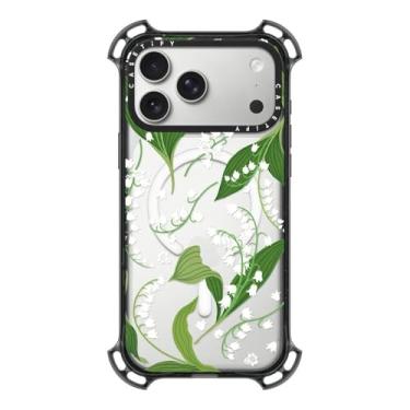 Imagem de CASETiFY Capa Bounce para iPhone 17 Pro Max [à prova de choque/compatível com Magsafe/6,5 m. Proteção contra quedas de grau militar 7X] - Lírio do Vale - Preto transparente