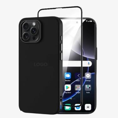 Imagem de Kit Capa Capinha Case Proteção Premium Preta Anti Impactos + Película de Vidro 3d (iPhone 16 Pro)