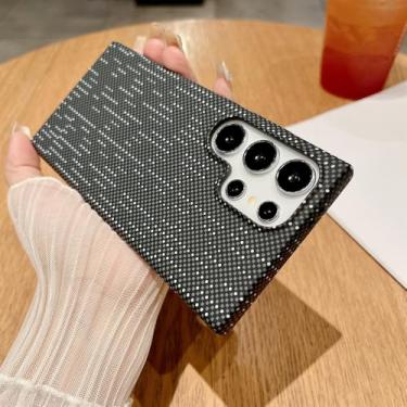 Imagem de Capa com padrão de fibra de carbono para Samsung S25 24 23 22 Ultra, capa rígida com carregamento magnético e padrão leve para PC, 6, para Galaxy S23 Ultra