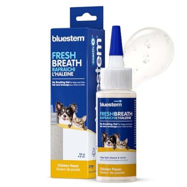 Imagem de bluestem TM Gel dental para cães sem escova – Gel oral para cães para refrescar o hálito e combate a placa e o tártaro – Pasta de dente sem escova para cães