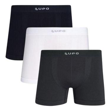 Imagem de Kit 3 Cuecas Boxer Micromodal Sem Costura Lupo 661 Premium, 1 preto, 1