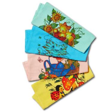 Imagem de Kit 10 Panos De Prato Copa Atacado Pé De Galinha Color - Pano a Pano