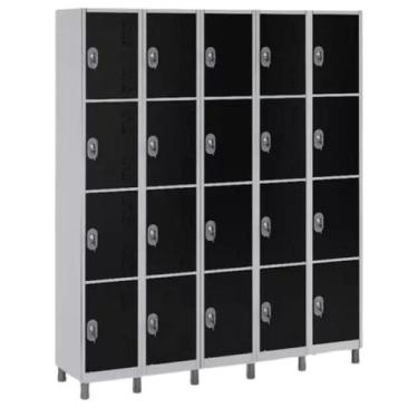 Imagem de Armário Locker De Aço 20 Portas Para Vestiário - W3, PRETO