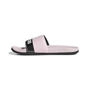 Imagem de adidas Tênis adulto unissex Adilette Comfort Slide, Rosa transparente/branco/preto, 11