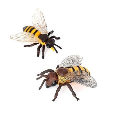 Imagem de Conjunto de estatuetas de abelhas realistas em miniatura Honeybee Hornet PVC