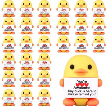 Imagem de Brinquedos de borracha para pato Gejoy Mini 4 cm amarelos, 25 peças de