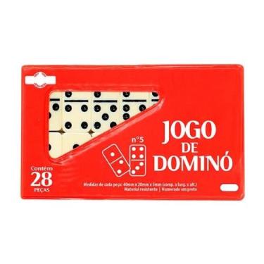 Imagem de Dominó De Osso 28 Peças C/ Estojo 5mm (4x2x5mm) Multicores - DareEspor