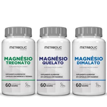 Imagem de Kit Magnesio Treonato Dima la to Quelato Bisglicinato 500Mg 180 Cápsul