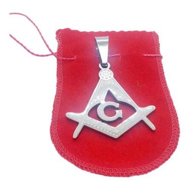 Imagem de Pingente Maçonaria Compasso Ocultismo Aço Inox grande 6,5 cm - ASA