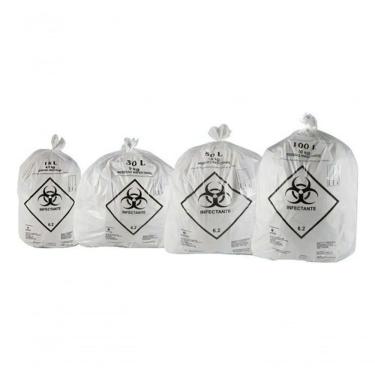Imagem de Sacos De Lixo Infectante Hospitalar 20 Litros 100 Unidades Cor Branco