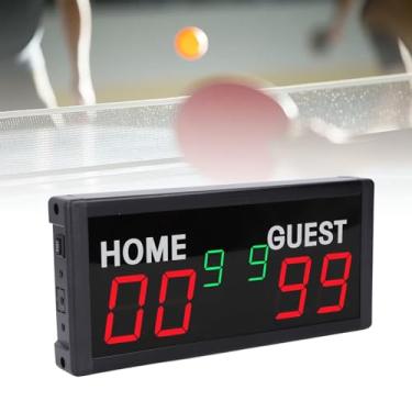 Imagem de Placar Digital, Placar Eletrônico de LED, Placar Elétrico, Marcador de Pontuação para Jogos Portátil Alimentado por Bateria LED de 6 Dígitos de 1,8 pol. para Festa, Esporte,