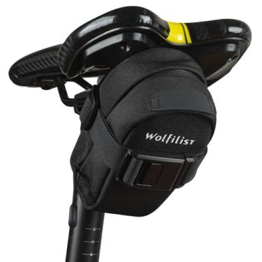 Imagem de WOLFILIST Bolsa magnética para selim de bicicleta – Pacote de assento de cunha impermeável com fivela magnética rápida para armazenamento sob o assento em bicicletas de estrada e montanha
