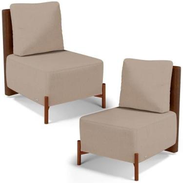 Imagem de Kit 02 Poltronas Decorativa Sala Estar Living Hungria L02 material sin