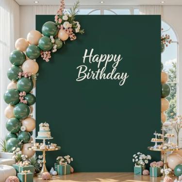 Imagem de Capa de arco de casamento verde escuro 16 x 14 m para chá de bebê, 2 lados, elastano, elástico para festa de aniversário, cerimônia, formatura, banquete, decoração