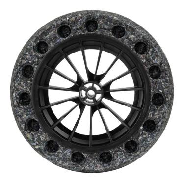 Imagem de Pneu Maciço Tramontina Em Borracha Macia Com Roda Plástica 8 Polegada Para Carrinho De Mão