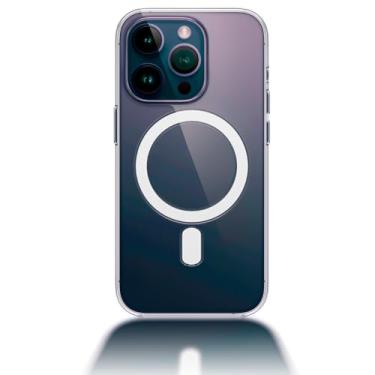Imagem de Capinha Magnética Transparente Anti-Impacto compatível com iPhone, TPU e Policarbonato, Sistema Mag-Safe, Proteção para Câmera e Tela, para Modelos 12/13/14/15/16 Pro Max (iPhone 15 Pro Max)