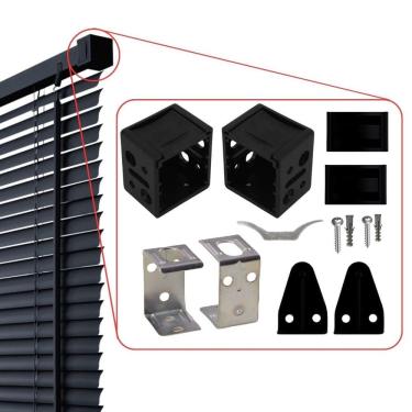 Imagem de Conjunto Instalação Para Persiana Horizontal Em Pvc Preto