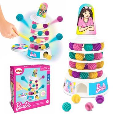 Imagem de Tabuleiro Da Barbie Jogo Avalanche Brinquedo Educativo Para Meninas - 