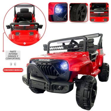 Imagem de Carro Elétrico 12V Jeep Rubicon Vermelho até 30 Kg