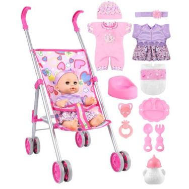 Imagem de Cochecito de Muñeca GAGAKU Plegable de 12" con Accesorios