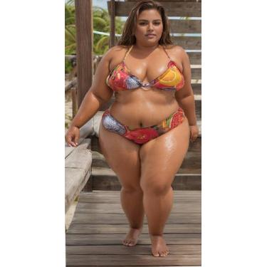 Imagem de Biquini Plus Size CORTINÃO calcinha ASA DELTA bojo removível tamanho g