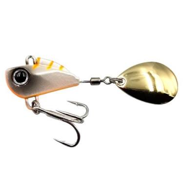 Imagem de Isca Artificial Little Spin Colher Redonda Grande 3cm 16g Branco c/Lar