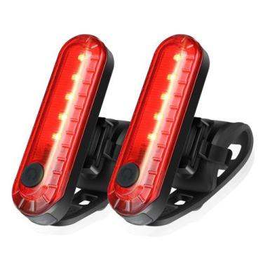 Imagem de Luz traseira de bicicleta Ascher USB recarregável LED, pacote com 2 un