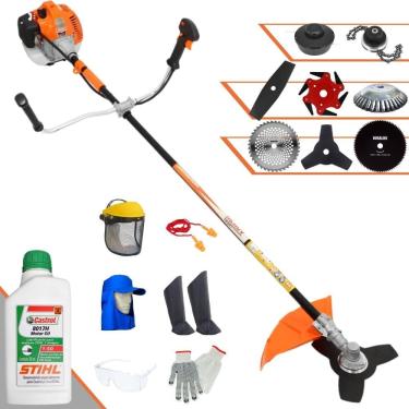 Imagem de Aparador de Grama Vulcan VR520H À Gasolina 52cc 2,5HP 10.000rpm Multifunções Completa Com Carretel de Nylon + 7 Opções de Corte + EPI + ÓLEO STIHL 2T