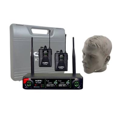 Imagem de Microfone Sem Fio Headset Kt3a Duplo Cor De Pele Ksr Pro Uhf