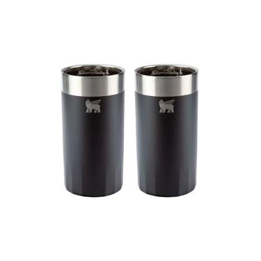 Imagem de KIT STANLEY 2 COPOS ALTOS PRISMÁTICO PARA DRINKS PRETO 350ML