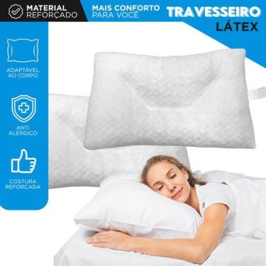 Imagem de Travesseiro Látex Ortopédico Antialérgico  Ideal para Alívio da Cervic