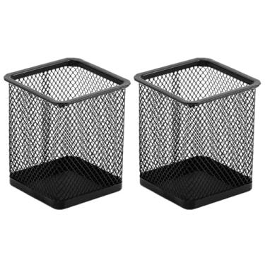 Imagem de Porta Canetas e Lápis, Organizador de Mesa de Metal Aramado para Escritório(02 Quadrados)