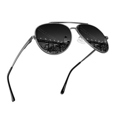 Imagem de Óculos de sol aviador polarizados para mulheres, óculos de sol femininos leves, polarizados, armação de metal, para dirigir e pescar, Cinza