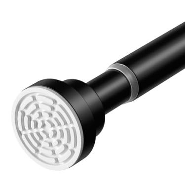 Imagem de Varões de cortina de tensão para janelas de 78 a 197 cm preto sem perfuração, haste de tensão de chuveiro, hastes de mola ajustáveis para janelas, armários, portas