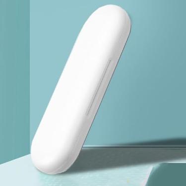 Imagem de Estojos organizadores de escova de dentes portátil, organizador de banheiro que economiza espaço, branco