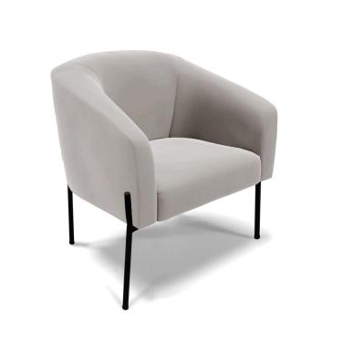 Imagem de Cadeira Sala De Jantar Pé De Ferro Preto Stella Veludo D03 - D'rossi Cor Cinza