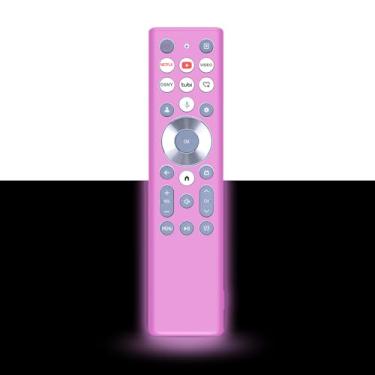 Imagem de Capa protetora para controle remoto por voz Hisense ERF6A80 ERF6G80H ERF6F80H, capa de silicone adequada para Hisense U6 U7 U8 U9 Series 4K Google Smart TV, capa protetora de silicone que brilha no