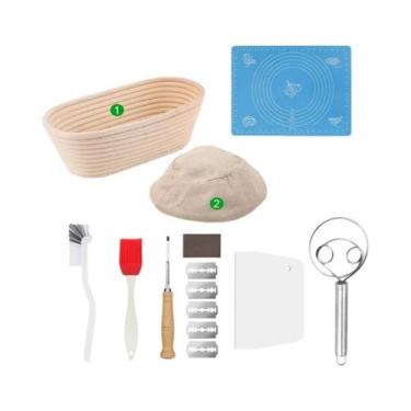 Imagem de Cesta De Fermentação De Pão Em Rattan Natural, 5/8 Peças, Oval E Redon