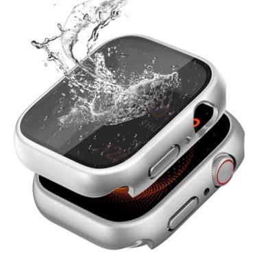 Imagem de Wepro Pacote com 2 capas de proteção à prova d'água para PC rígidas: para Apple Watch Series 10, protetor de tela de 46 mm - para iWatch Cover 11 46 mm acessórios antichoque vidro temperado