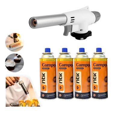 Imagem de Kit C/4 Refil + Maçarico Portátil Com Regulagem Gourmet2