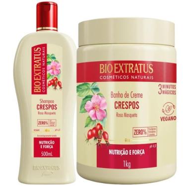 Imagem de Kit Crespos 1 Shampoo 500ml 1 Banho 1kg Bio Extratus - BIOEXTRATUS