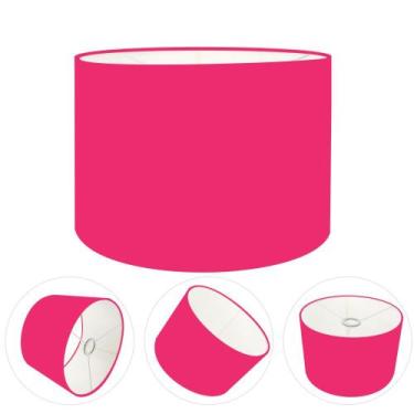 Imagem de Cúpula abajur cilíndrica cp-8018 Ø40x25cm rosa bebê - Vivare